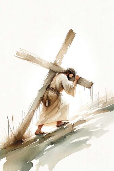 Jesus Christ on the way of the cross - jesus carry cross