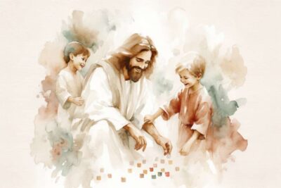 Jesus playing with children