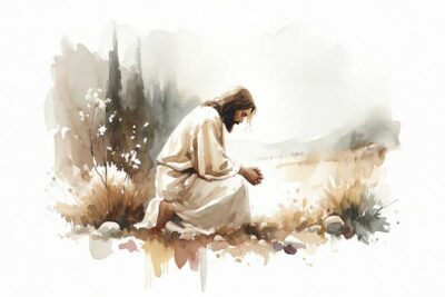 Jesus praying in the Garden of Gethsemane