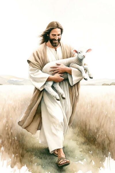 Jesus and lamb