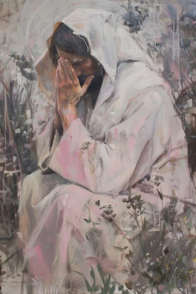 Jesus praying in the garden of Gethsemane