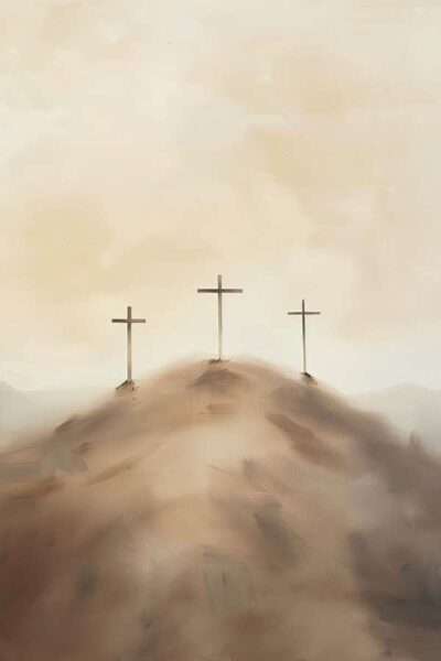 Three Cross Passion, Religious Printable Wall Art, Easter Home Décor
