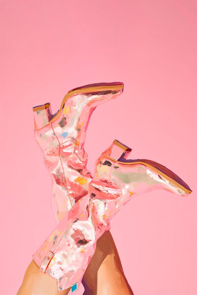 Upside-down cowgirl boots