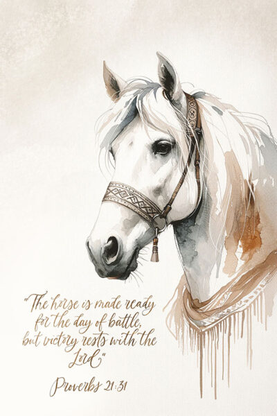 Scripture Horse is Prepared Battle Artwork,  Proverbs 21 31
