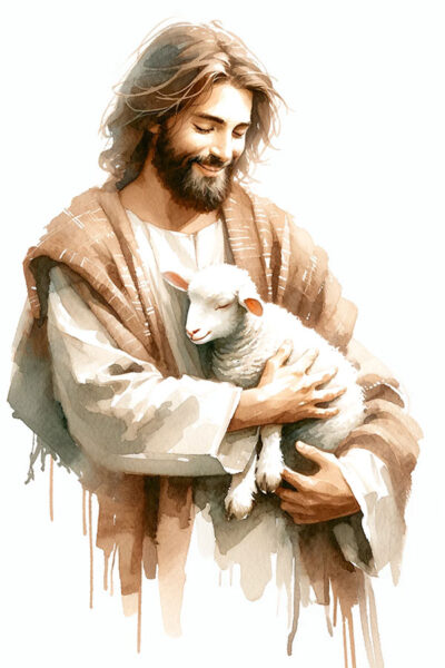 Jesus and sheep