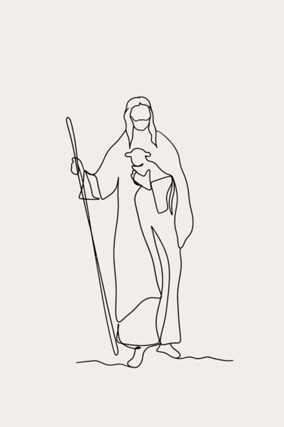 Jesus and sheep