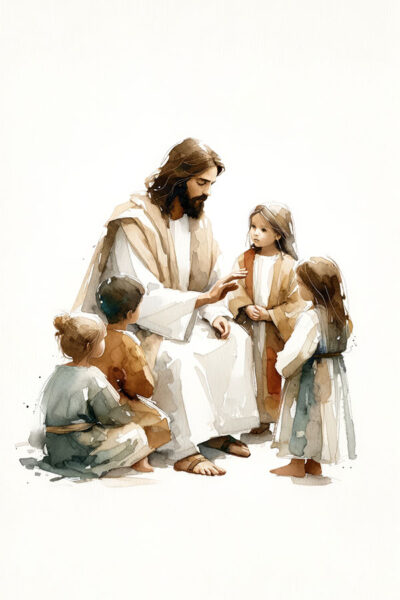 Jesus teaching children