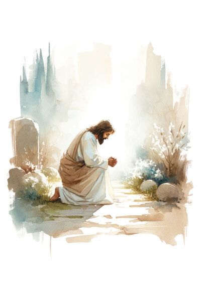 Jesus praying in the Garden of Gethsemane