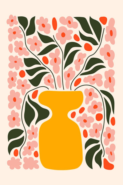 Abstract Botanical Flowers Print Boho Flower Poster Abstract Art Print