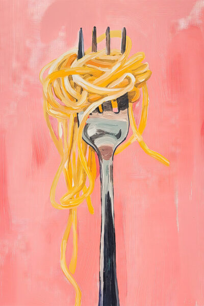 Spagetti kitchen art preppySpaghetti on a Fork Framed Print with Mat Spaghetti Art  Pasta Art  Twirled Spaghetti Print  Italian Food Art  Kitchen Art