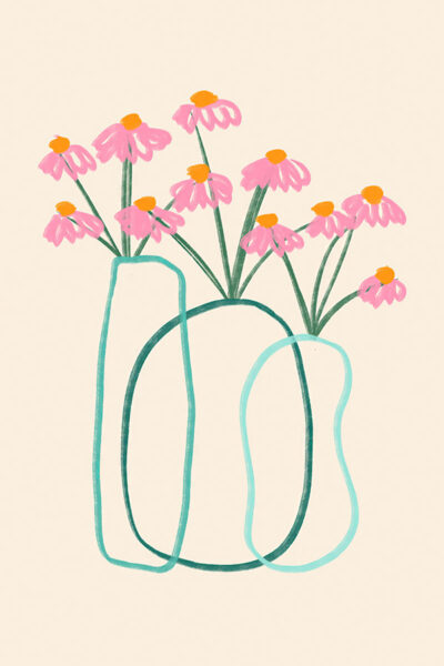 Bouquet of Flowers, Floral Art, Art Prints Floral, Floral Decor, Colorful Print, Girls Bedroom, Gift Idea, Inspirational Art, Minimalist Art