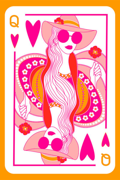 Pink Queen with Flower in Hat