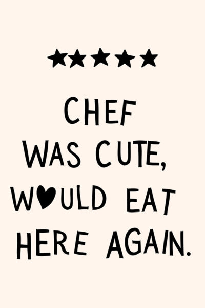 Aesthetic Kitchen Decor Cute Cooking Art Kitchen Wall Art Print Minimalist Heart Print Black Chef Art Print