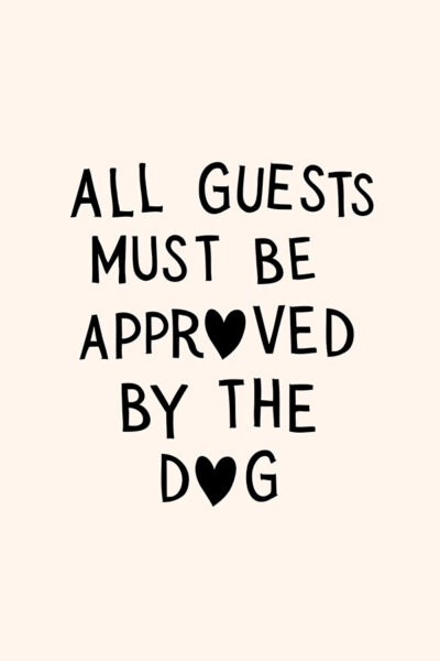 All guests must be approved by dog