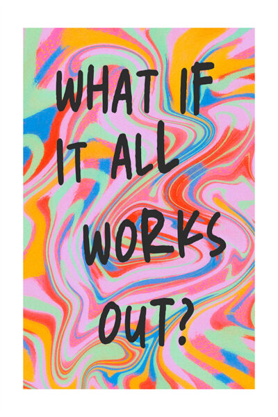 More Colors - What if Trendy Wall Art, Printable Pink Graffiti Poster, Preppy Wall Decor, Retro Gradient Print, Girlie Print, Apartment Aesthetic