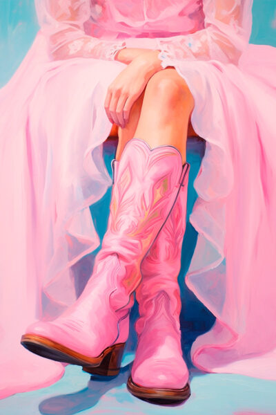Pink boho barbie aesthetic cowboy boots
