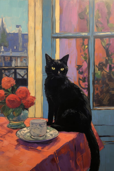Claude Monet Black Cat