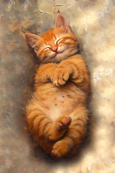 Sleeping Orange Kitten