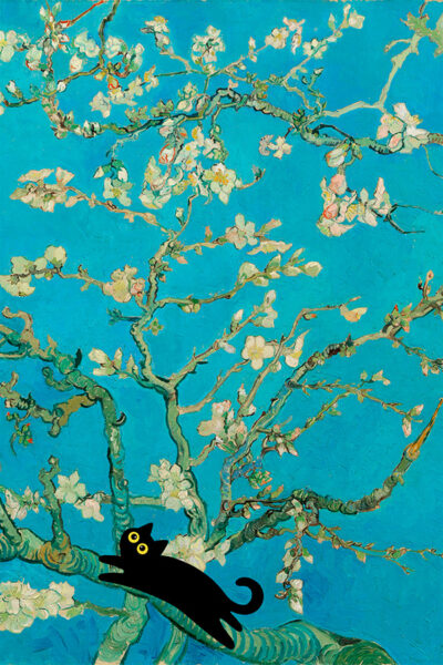 Vincent van Gogh Almond Blossom and Black cat