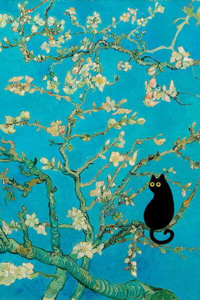 Vincent van Gogh Almond Blossom and Black cat