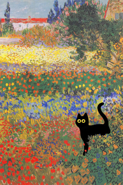 Cat Poster Van Gogh Funny Gift Print Wall Art Famous Painting
