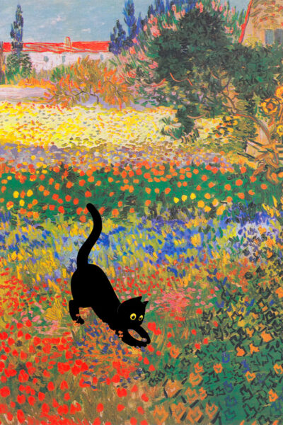 Cat Poster Van Gogh Funny Gift Print Wall Art Famous Painting