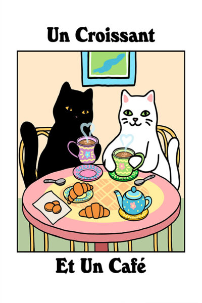 Un croissant et un café