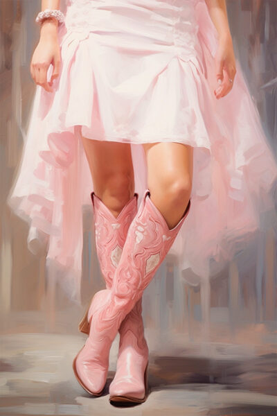 Retro Girly Western pink boots