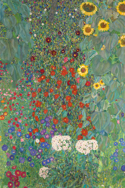 Gustav Klimts Farm Garden with Sunflowers (1907)