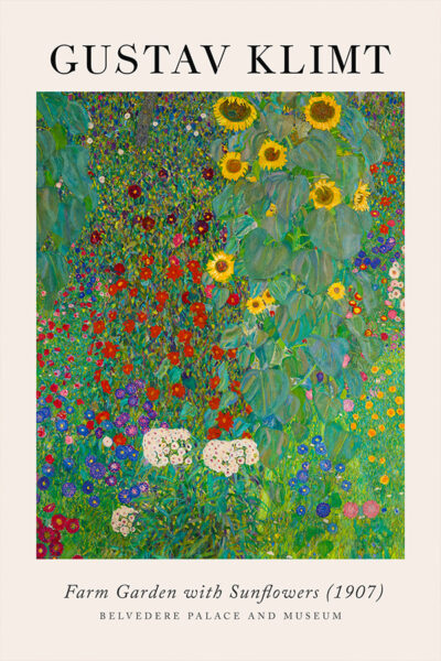Gustav Klimts Farm Garden with Sunflowers (1907)