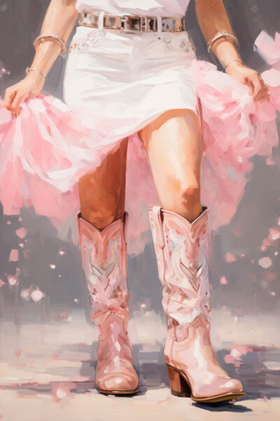 Sparkle glitter pink western Boots