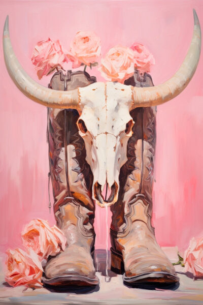 Pair of pink cowboy boots