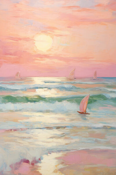 Pink Surfing Painting