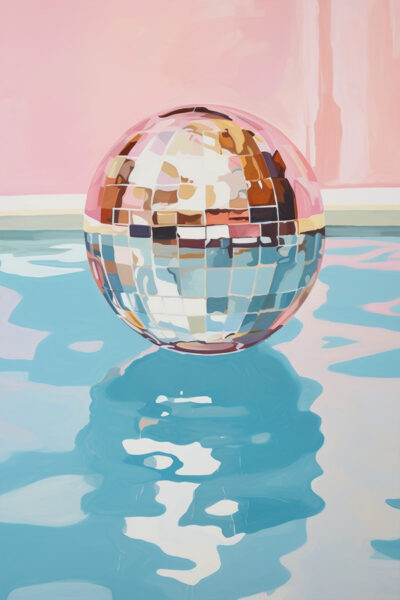 Floating disc ball in swimming pool