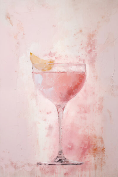 One cocktail vintage pink oil paint texture