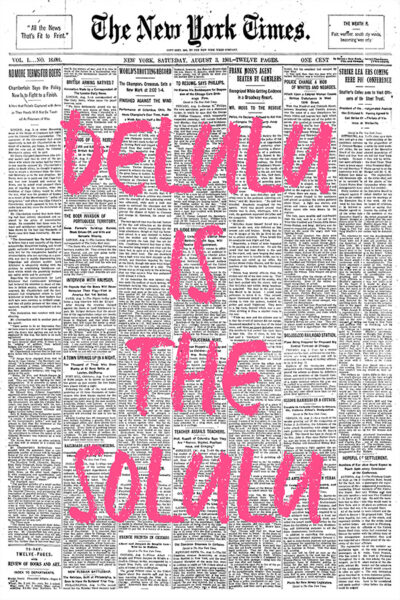Delulu Digital Print, Pink Trendy Newspaper Poster, Delusional Printable Wall Art, College Apartment Aesthetic, Dorm Room Decor