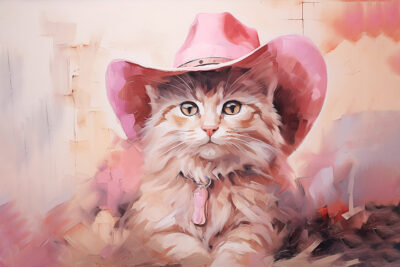 Cowgirl kitty with hat