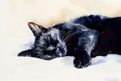 Black Cat sleeping