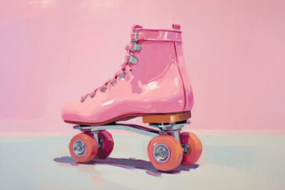 Pink retro roller skates