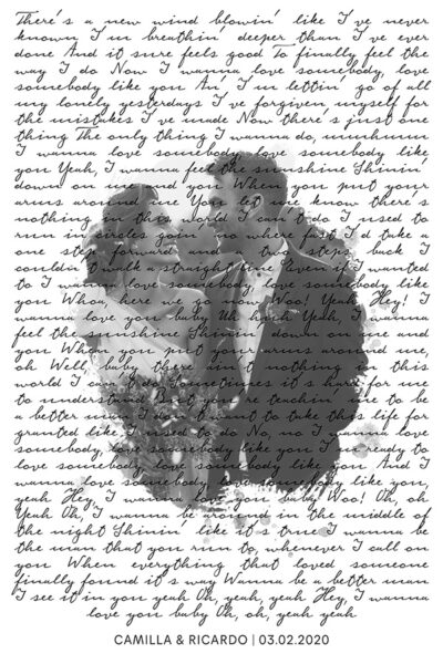 Custom Lyric Art Vows Personalized Gift, 1 Year Anniversary Gift for Him, Her Song Lyrics Wall Art