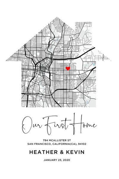 Our FIrst Home - house shape-BW