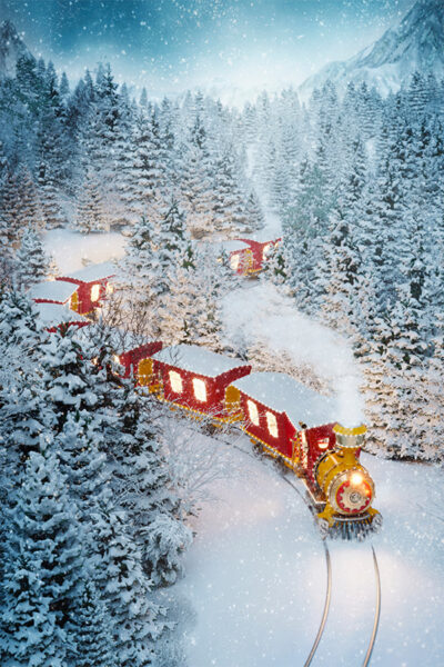 Winter Christmas Train Dark