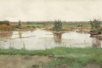 Vintage Pond Painting