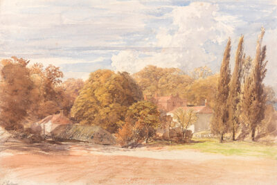 Muted Impressionist Watercolor Landscape