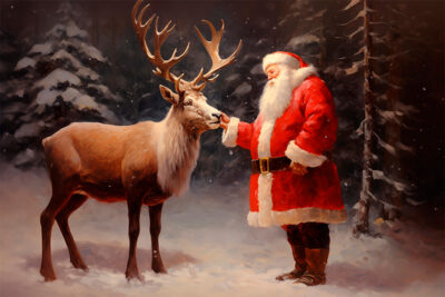 Santa and Deer