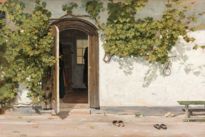 European Cottage Print, Doorway with Ivy Painting