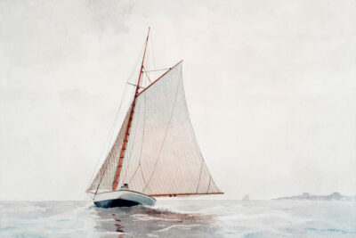 Muted Sailboat Watercolor