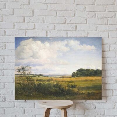 Country Vintage Wall Art, Fields Landscape Antique